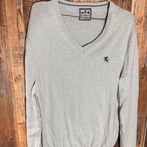 Express Gray V-Neck Sweater for Men-XL